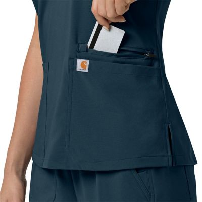 Image showing 7 th Carhartt Women's Force Cross-Flex Flex Panel V-Neck Scrub Top