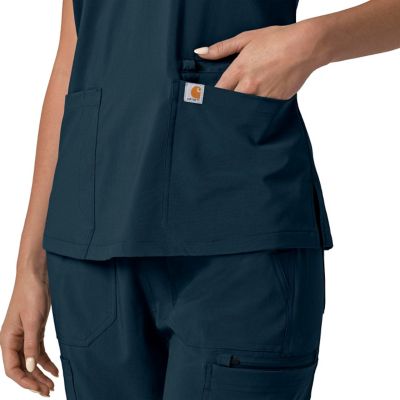 Image showing 8 th Carhartt Women's Force Cross-Flex Flex Panel V-Neck Scrub Top