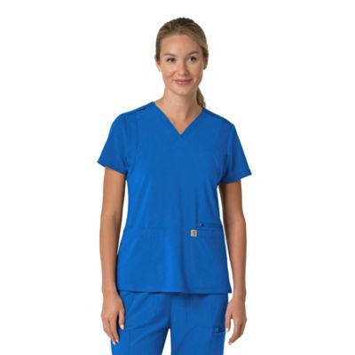 Image showing 0 th Carhartt Women's Force Cross-Flex Flex Panel V-Neck Scrub Top