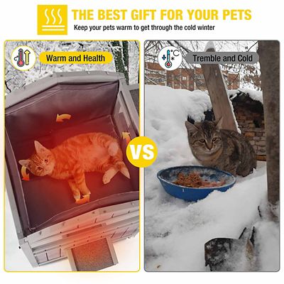 Image showing  2-Story Insulated Outdoor Wooden Cat House for Winter, Soft Liner