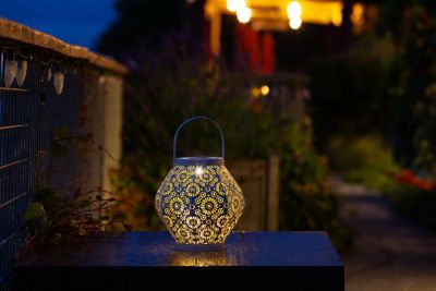 Image showing  Punched Metal Daisy Lantern, Cannoli Cream