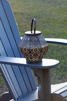 Image showing 7 th Allsop Home & Garden Punched Metal Daisy Lantern, Black