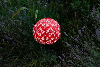 Allsop Home & Garden Soji Stella Brights Geo Palm Solar Lantern, Chili