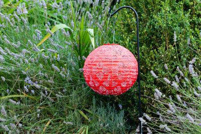 Image showing  Soji Stella Brights Geo Palm Solar Lantern, Chili