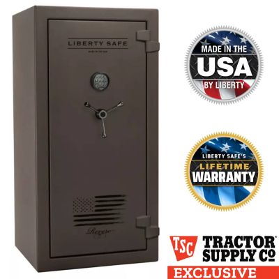 Liberty Safe Revere, 42 Long Gun + 4 Handgun, E-Lock, 3 Spoke Handle, 40 Min Gun Safe, Midnight Bronze