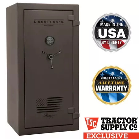 Liberty Safe Revere 42 Long Gun + 4 Handgun Electronic Lock 3-Spoke Grip 40 Minute Gun Safe Midnight Bronze Gun Safes