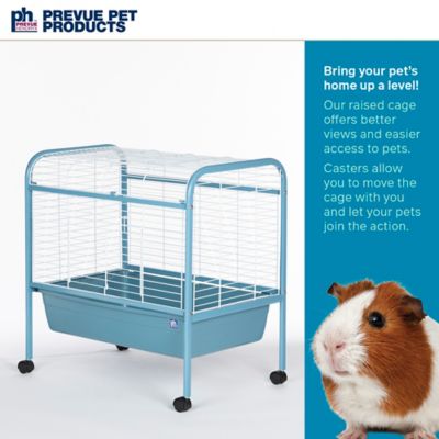 Image showing  Small Animal Home with Stand for Dwarf Rabbit or Guinea Pig, Blue