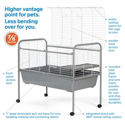 Image showing  Small Animal Rabbit and Guinea Pig Home with Rolling Stand, Gray 532