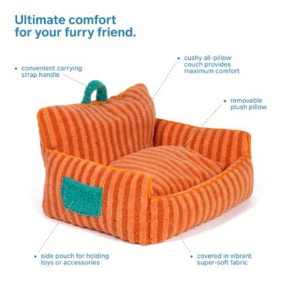 Image showing  Upholstered Pouch Couch Cat and Dog Pet Bed in Orange 7602
