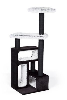 Prevue Pet Products 61 in. Domino Black and Frost White Cat Tree Scratching Post