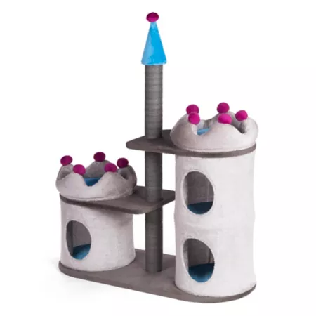 Prevue Pet Products 46 in King's Court Cat Tree with Three Hiding Places and Scratching Post Cat Trees & Condos