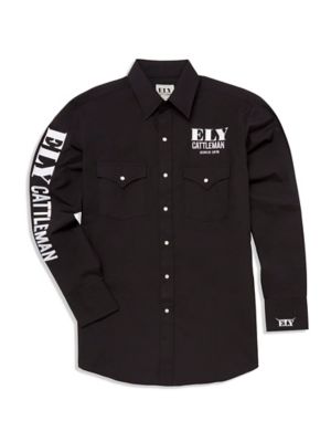 Ely Cattleman Long Sleeve Western Logo Rodeo Shirt
