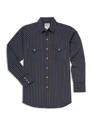 Ely Cattleman Long Sleeve Trxtured Stripe Western Shirt