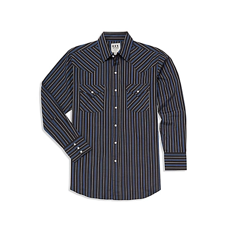 Ely Cattleman Long Sleeve Trxtured Stripe Western Shirt
