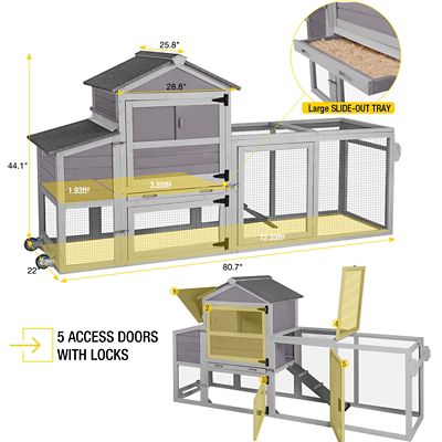 Image showing 6 th Aivituvin Mobile Chicken Tractor, 1 to 2 Chicken Capacity