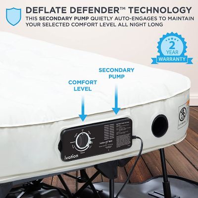 Image showing  Built-in Pump Air Mattress and Deflate Defender, Queen Size
