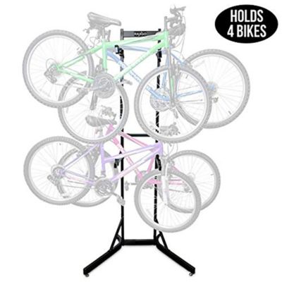 Image showing  180 lb. Capacity 4-Bicycle Garage Floor Stand Bike Storage Rack