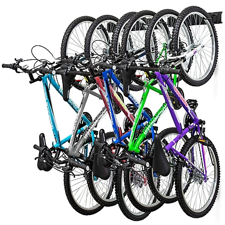 RaxGo Garage Bike Rack Wall Mount Bicycle Storage Hanger with 6 Adjustable Hooks