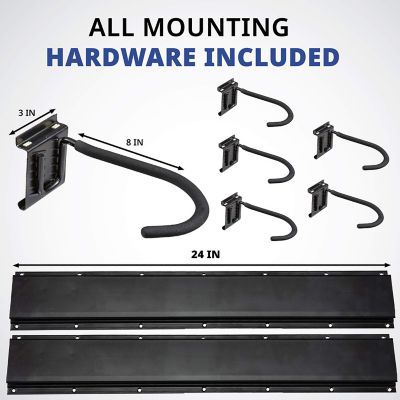 Image showing  Garage Bike Rack Wall Mount Bicycle Storage Hanger with 6 Adjustable Hooks