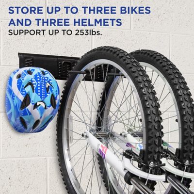Image showing  Garage Bike Rack Wall Mount Bicycle Storage Hanger with 3 Adjustable Hooks