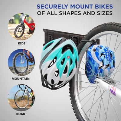 Image showing  Garage Bike Rack Wall Mount Bicycle Storage Hanger with 3 Adjustable Hooks