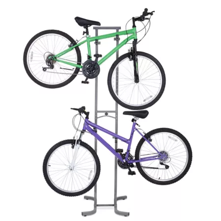 RaxGo Freestanding Bike Storage Rack 2 Bike Racks with Adjustable Hooks for Mountain and Road Bikes Sports & Bike Racks