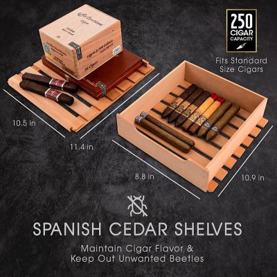 Image showing  250 Cigar Humidor Cabinet with 3 in 1 Precise Cooling, Heating & Humidity Control