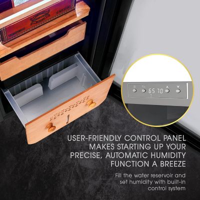 Image showing  250 Cigar Humidor Cabinet with 3 in 1 Precise Cooling, Heating & Humidity Control