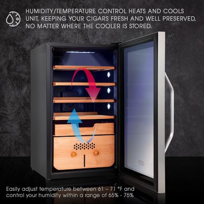 Image showing  400 Cigar Humidor Cabinet with 3 in 1 Precise Cooling, Heating & Humidity Control