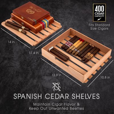 Image showing  400 Cigar Humidor Cabinet with 3 in 1 Precise Cooling, Heating & Humidity Control