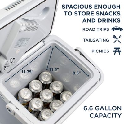 Image showing  25L Electric Cooler & Warmer, Portable Thermoelectric 12V Cooler with Handlen Blue