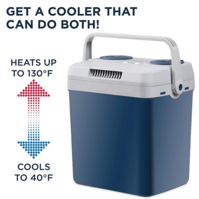 Image showing  25L Electric Cooler & Warmer, Portable Thermoelectric 12V Cooler with Handlen Blue