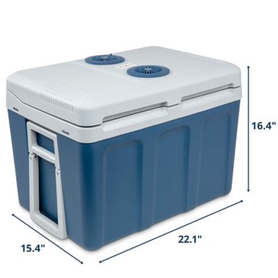 Image showing 5 th Ivation 45L Electric Cooler & Warmer, Portable Thermoelectric 12V Cooler with Wheels, Blue