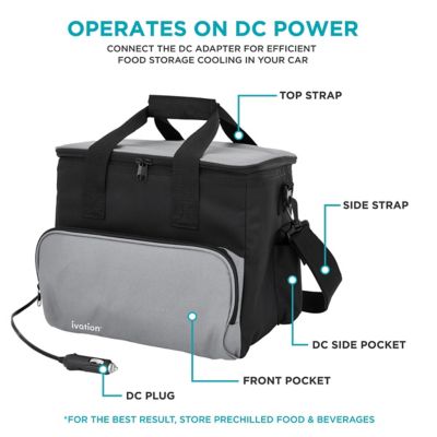 Image showing  15L Electric Cooler Bag, Portable Thermoelectric 12V Cooler with Shoulder Strap