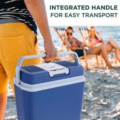 Image showing 5 th Ivation 24L Electric Cooler & Warmer, Portable Thermoelectric 12V Cooler with Handle, Blue