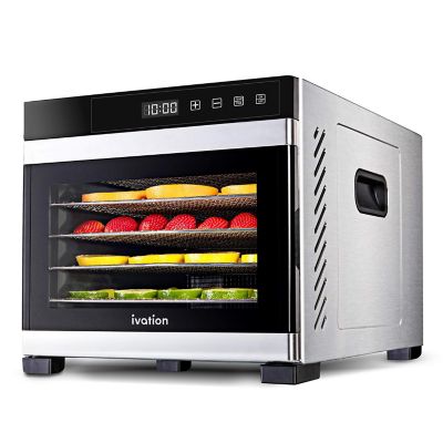 Ivation 600W 6-Tray Food Dehydrator with Digital Timer and Temperature Control, Stainless Steel