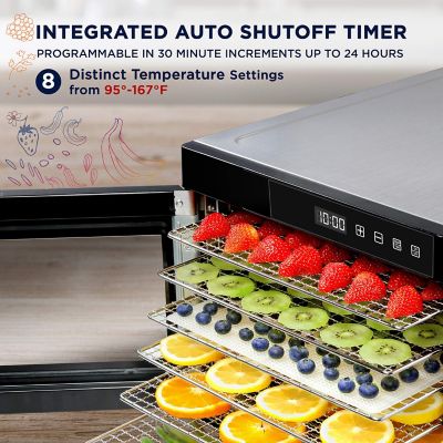 Image showing  600W 6-Tray Food Dehydrator with Digital Timer and Temperature Control, Stainless Steel