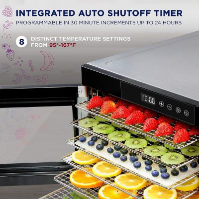 Image showing  1,000W 10-Tray Food Dehydrator with Digital Timer and Temperature Control, Stainless Steel