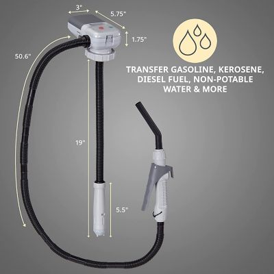Image showing  Battery Powered Automatic Fuel Transfer Pump with Nozzle Flow Control and Stop, 2.2-2.4 GPM, AA Batteries, Fits All Cans