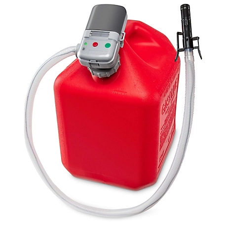 Deway Automatic Fuel Transfer Pump with Auto-Stop & Sound Alert, AA Battery Powered, Fits All Cans