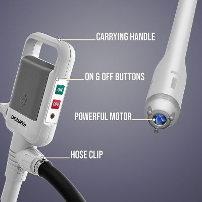 Image showing 6 th Deway Battery Powered Automatic Fuel Transfer Pump with Rubber Hose and Nozzle for Flow Control and Stop, 2.4 GPM
