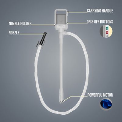 Image showing  Battery Powered Automatic Fuel Transfer Pump with Clip Nozzle for Flow Control and Stop, 2.3 GPM, Fits All Cans