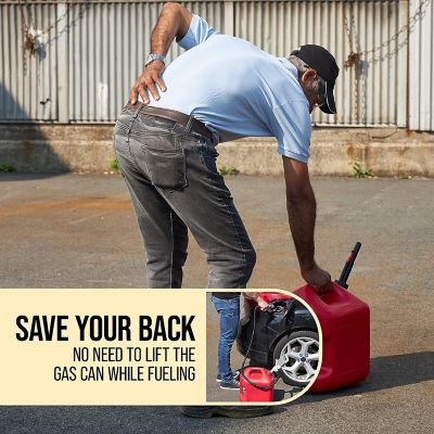 Image showing  Battery Powered Automatic Fuel Transfer Pump with Plastic Hose and Nozzle for Flow Control and Stop, 2.4 GPM