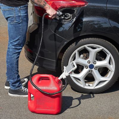 Image showing 6 th Deway Battery Powered Automatic Fuel Transfer Pump with Plastic Hose and Nozzle for Flow Control and Stop, 2.4 GPM