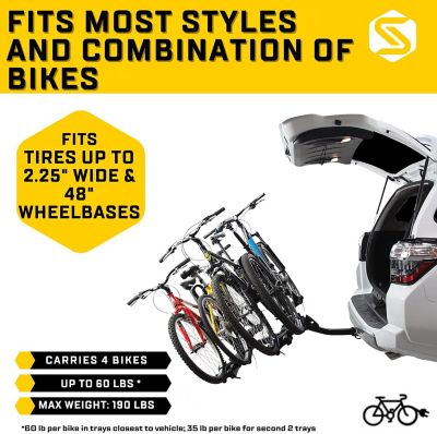 Image showing  Freedom Bike Hitch Car Rack, 4-Bicycle Carrier , Black