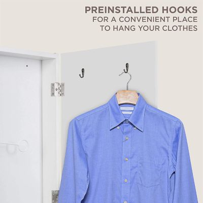 Image showing  Ironing Board, Wall Mounted Ironing Board Cabinet with Mirror & Release Lever, White