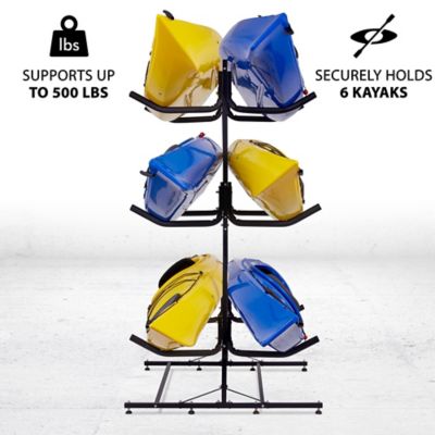 Image showing  10 ft. Kayak Storage Rack, Indoor & Outdoor Freestanding Storage for 6 Kayaks