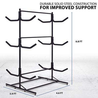 Image showing  10 ft. Kayak Storage Rack, Indoor & Outdoor Freestanding Storage for 6 Kayaks