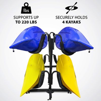 Image showing  Kayak Storage Rack, Indoor & Outdoor Freestanding Storage for 4 Kayak