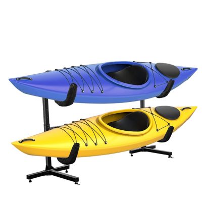 RaxGo Freestanding 2 Kayak Rack, Heavy Duty Kayak Stand for Indoor, Outdoor, or Dock, Standard